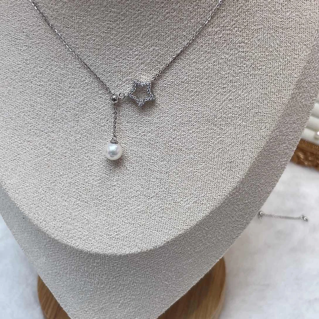 银S925镶嵌项链海水珍珠