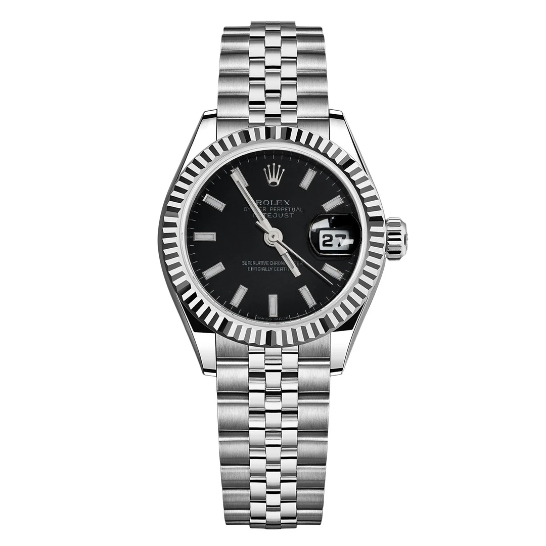 99新 Rolex/劳力士 女装日志型系列179174黑盘腕表/WHT030732