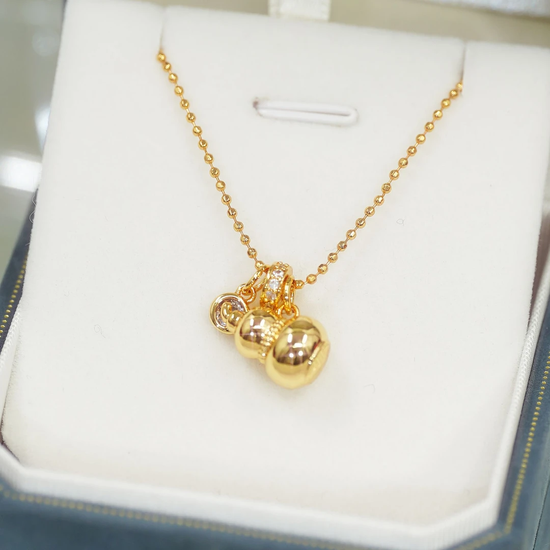 铜合金项链 新中式 如意葫芦 项链气质时尚百搭素款小众坠链精致