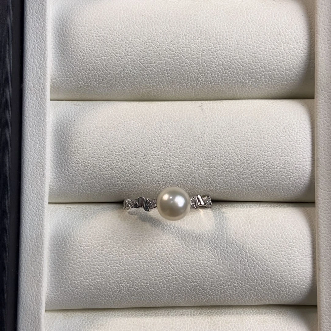 海水珍珠戒指银S925镶嵌