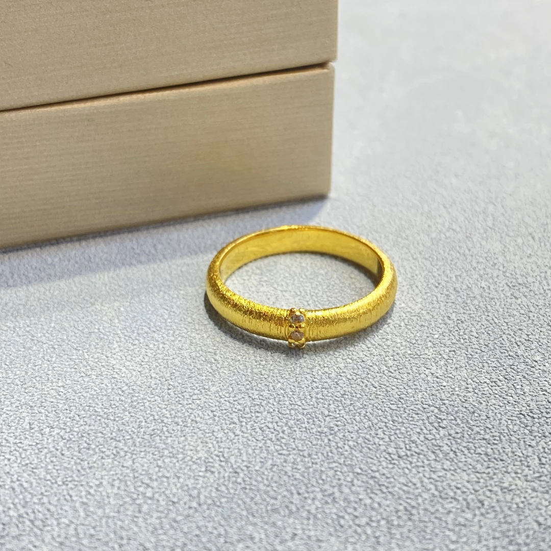 足银戒指 窄复古拉丝戒指