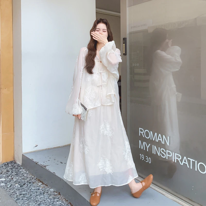 新中式国风氛围感套装裙2025春秋新款优雅气质高级感温柔风两件套