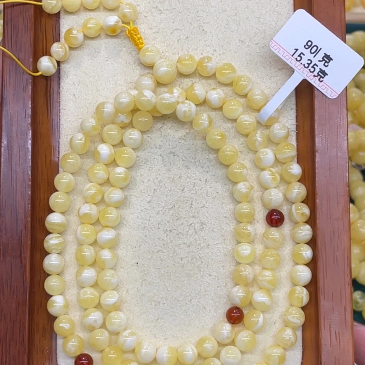 一***己琥珀未镶嵌手链蜜蜡108