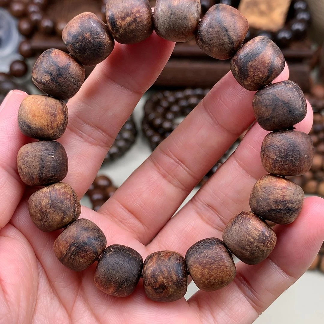 【闪购商品】贡木其他印贡复古绿火焰十龙12*13粗磨
