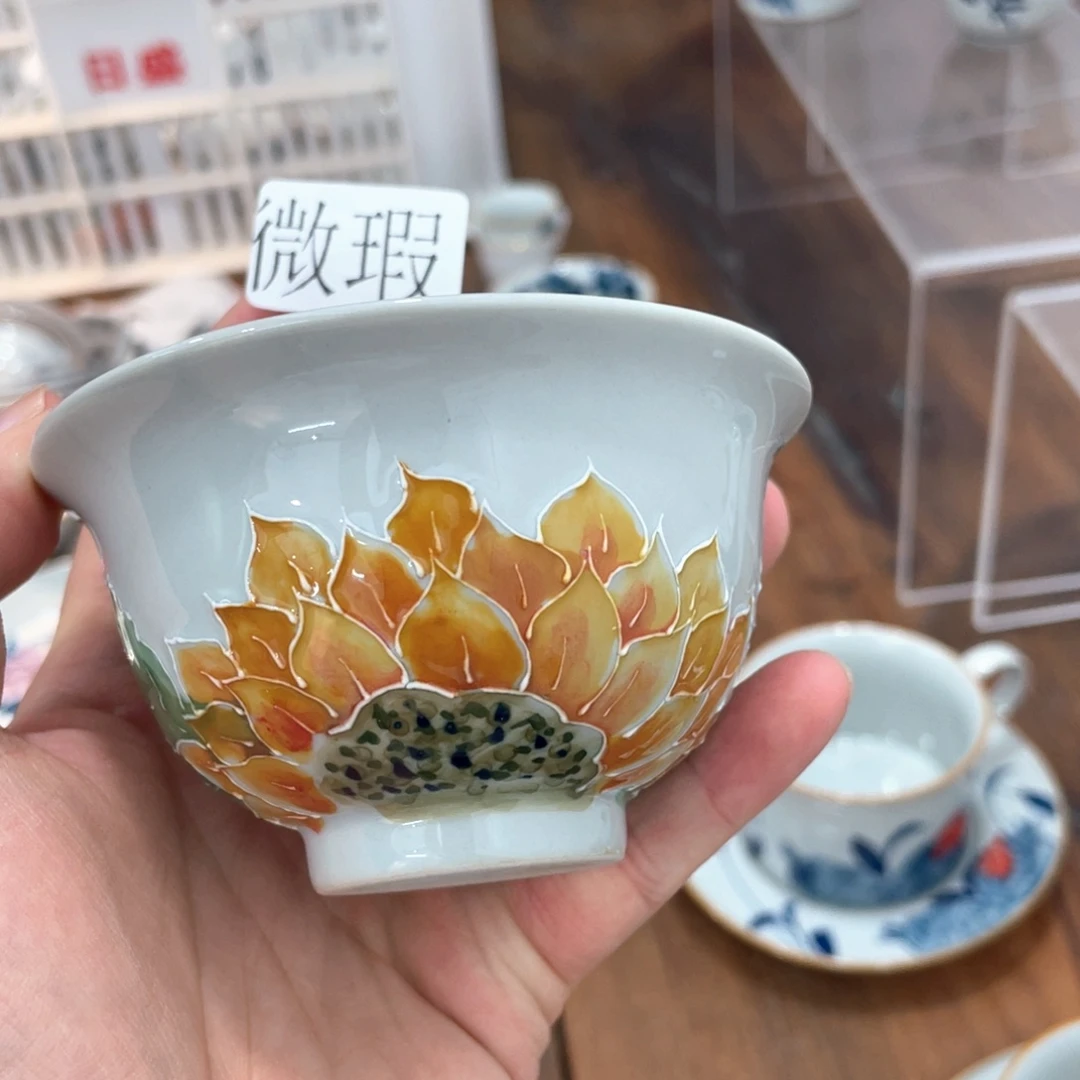 釉下手绘茶具微瑕直播间