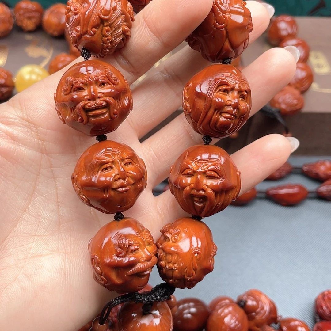 橄榄核手串新**爸十八罗汉