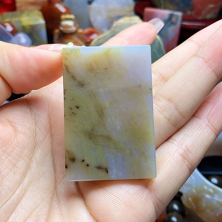 硅化玉未镶嵌吊坠(不含链)无事牌