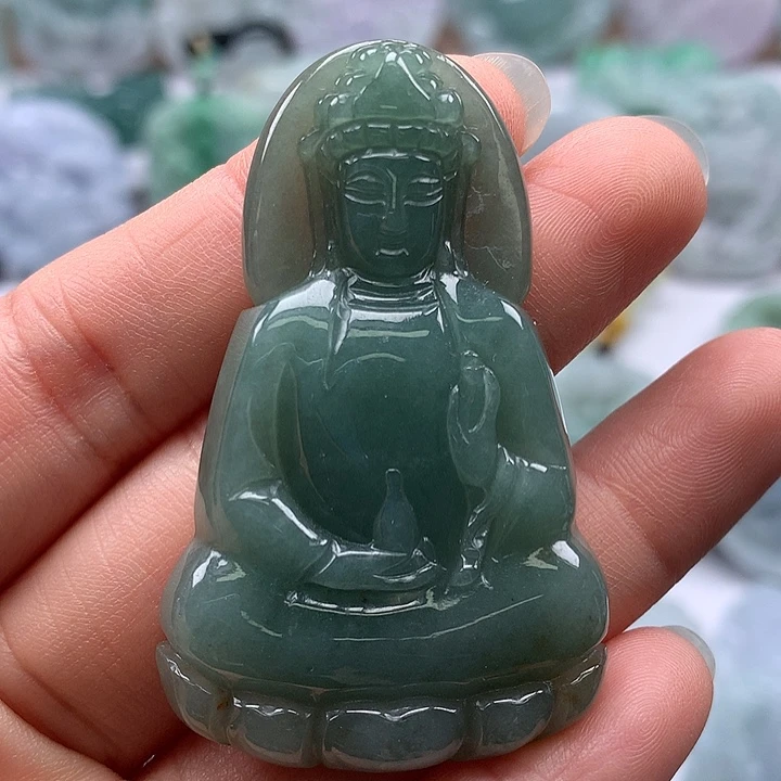 翡翠未镶嵌颈饰观音福利洒黄翡福利