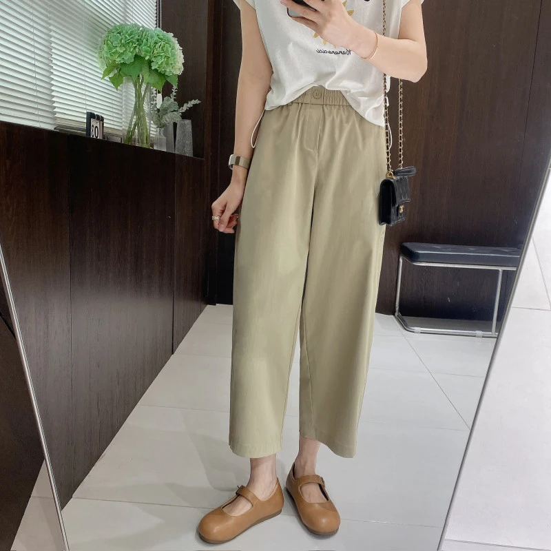 IMFLY金小金自制女装 休闲裤DYK2617高腰休闲慵懒风通勤阔腿裤