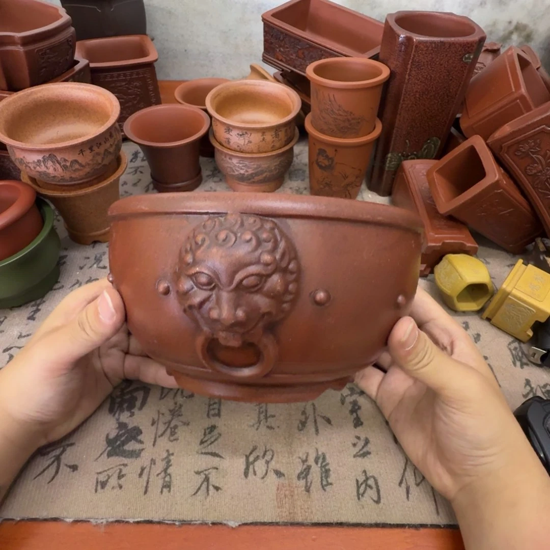 紫砂花盆宜兴紫砂正品19x9.8