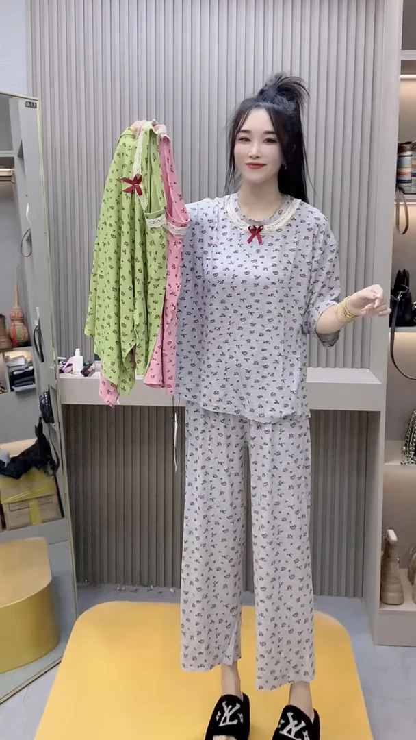 尔睡衣套装女2025秋季新款短袖大码胖mm宽松遮肉家居服