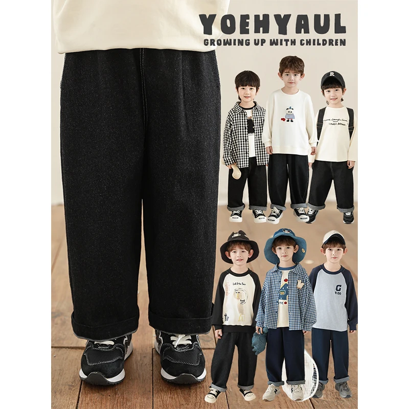 【25年春一波】原创设计男宝宝 水果贴布绣 柔软宽松牛仔裤N5765