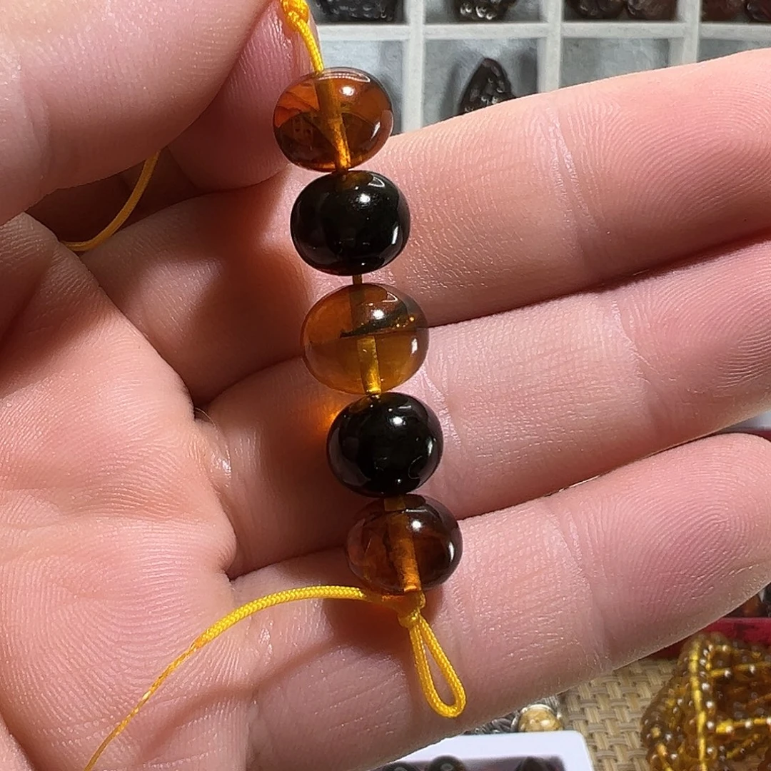 璐****虫珀未镶嵌裸石抚顺琥珀两虫，俩翼珀，一粒植