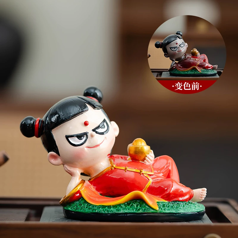 飞升授权哪吒茶宠 国潮风摆件创意茶桌茶具茶玩 茶台把玩装饰招米