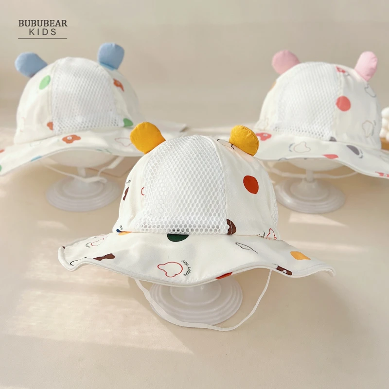 儿童帽子夏季大帽檐渔夫帽男童女童夏天外出遮阳防晒帽宝宝太阳帽