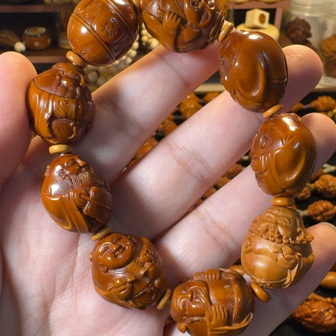 手串/手链橄榄核陈仙红大师本工八仙，十年老串，一颗后补做，