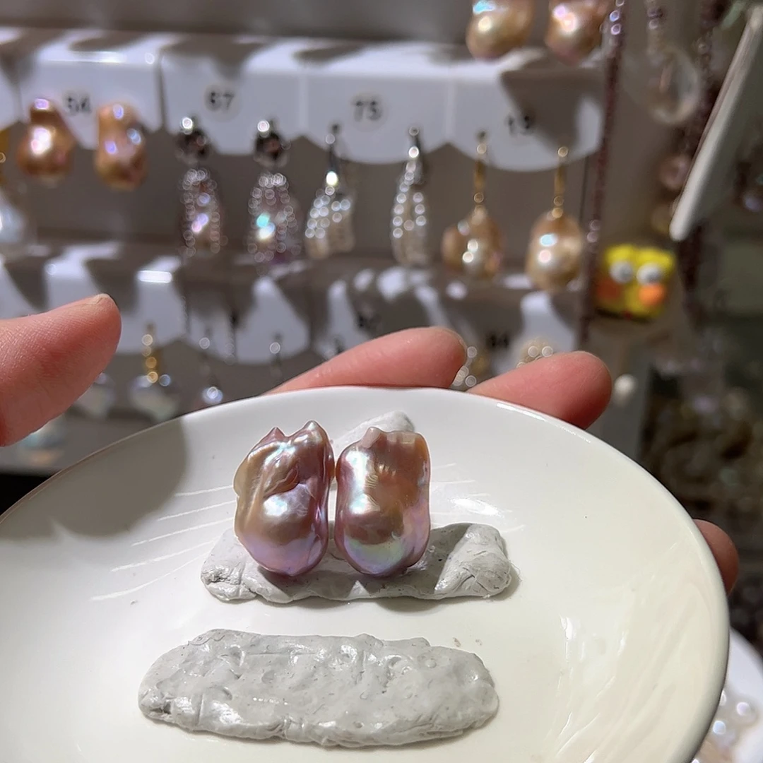 淡水珍珠耳饰银S925镶嵌