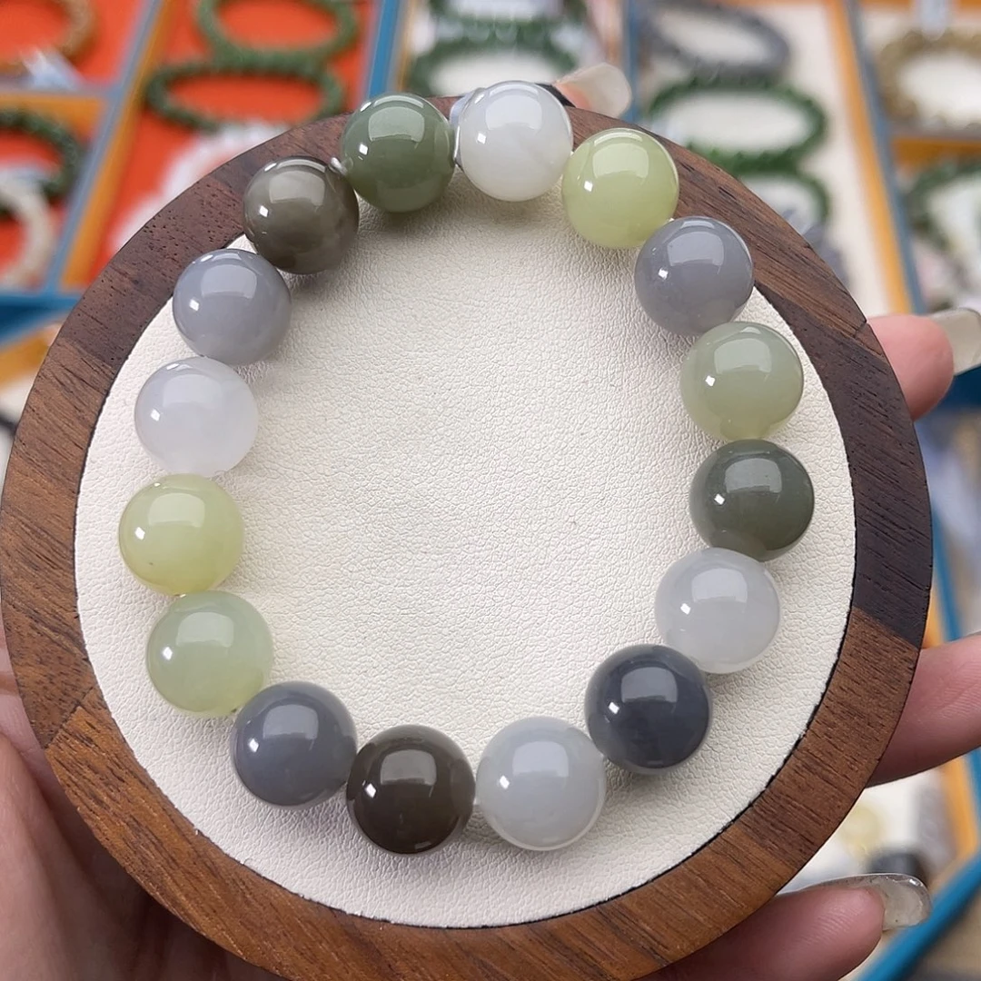 和田玉未镶嵌手串A35卡12