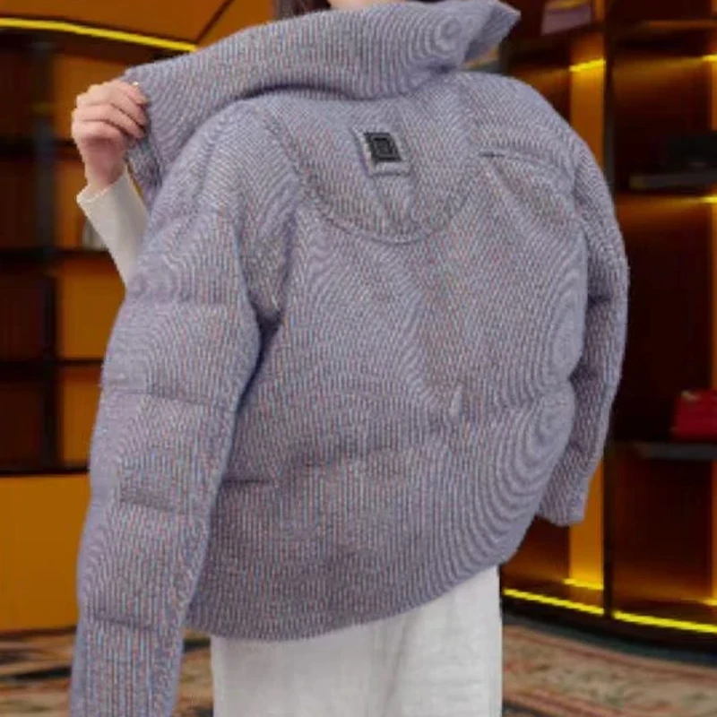 霖优【冰岛恋歌】潮流休闲服入冬加厚保暖外套女士短款立领加厚棉服