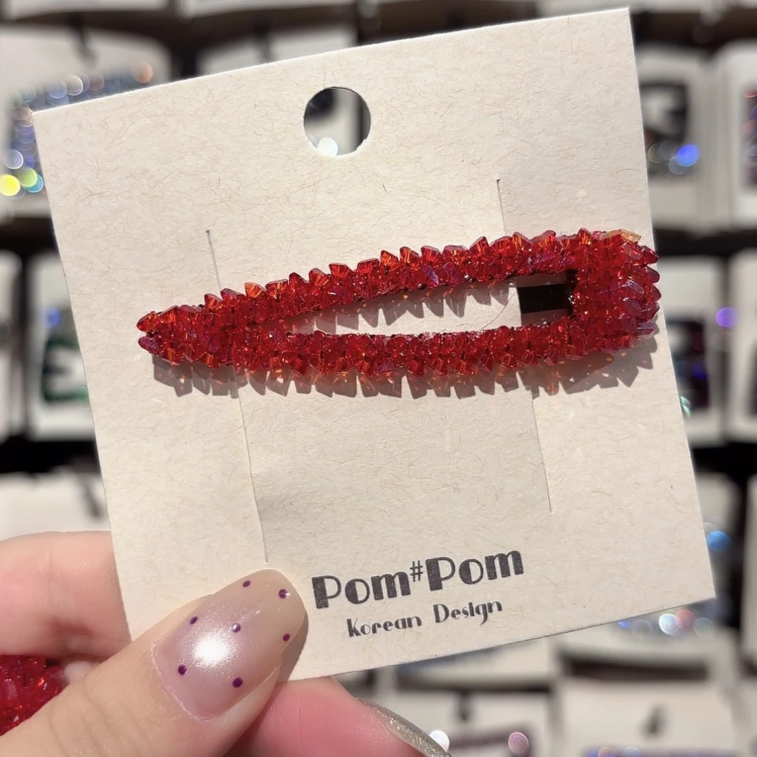 皮质铁合金红色水晶拜拜一个