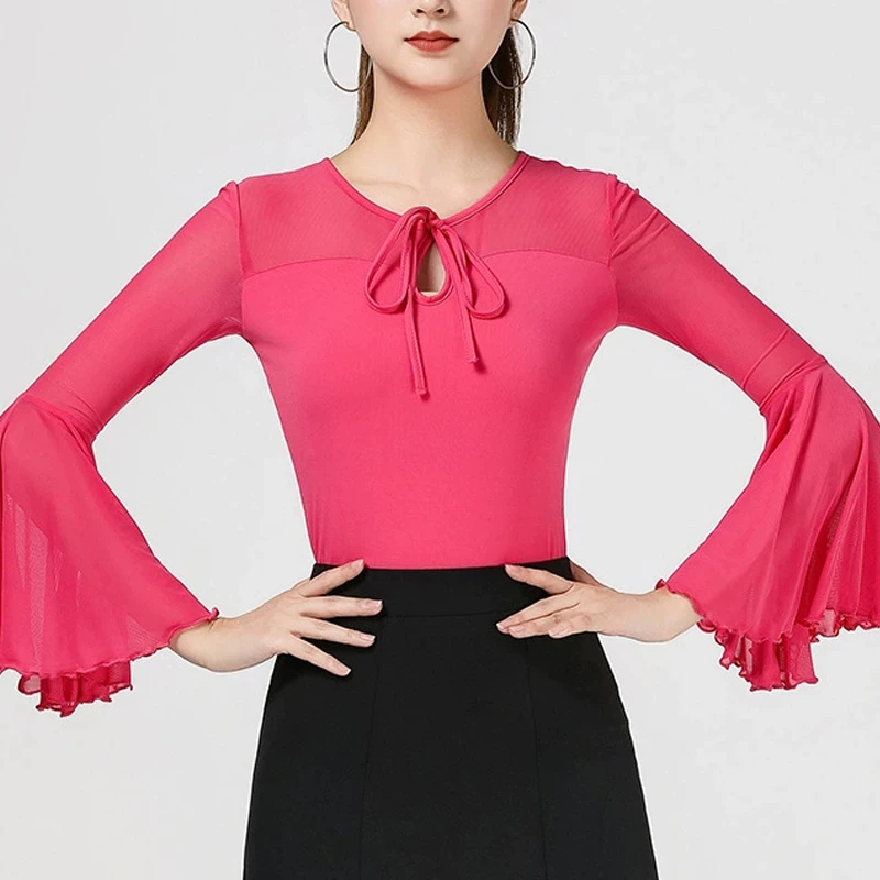 国风古典舞蹈服上衣新中式摩登舞华尔兹跳国标拉丁舞练功服