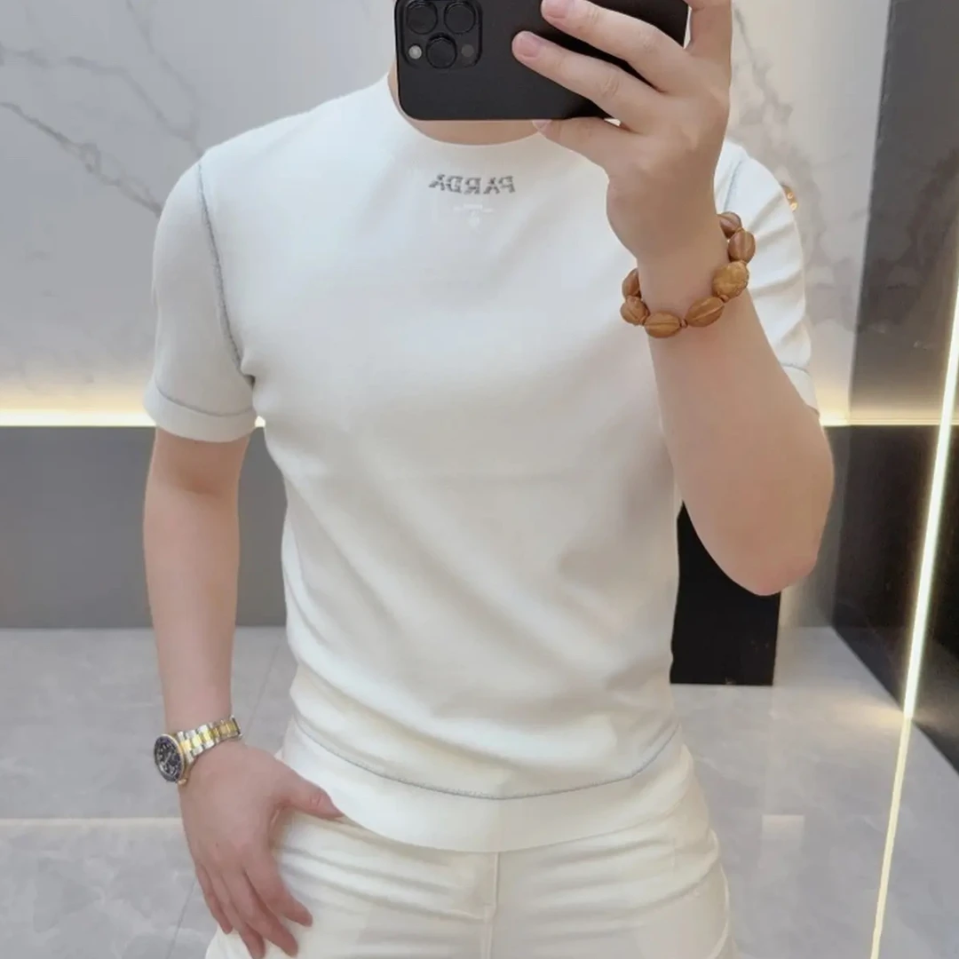 男士高定简欧秋冬针织打底7190款羊毛桑蚕丝