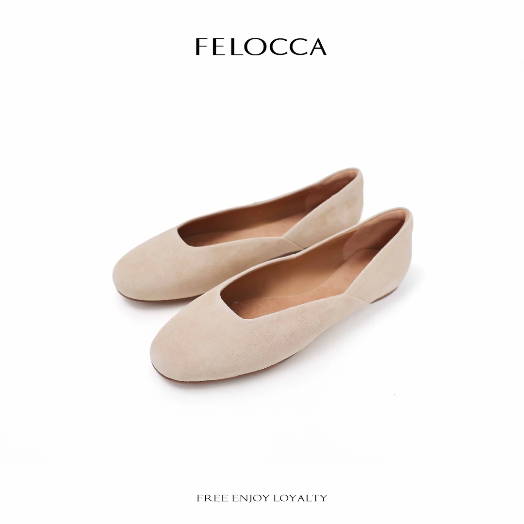 【FELOCCA】超软法式复古单鞋圆头平底浅口豆豆玛丽珍鞋NYN-4685