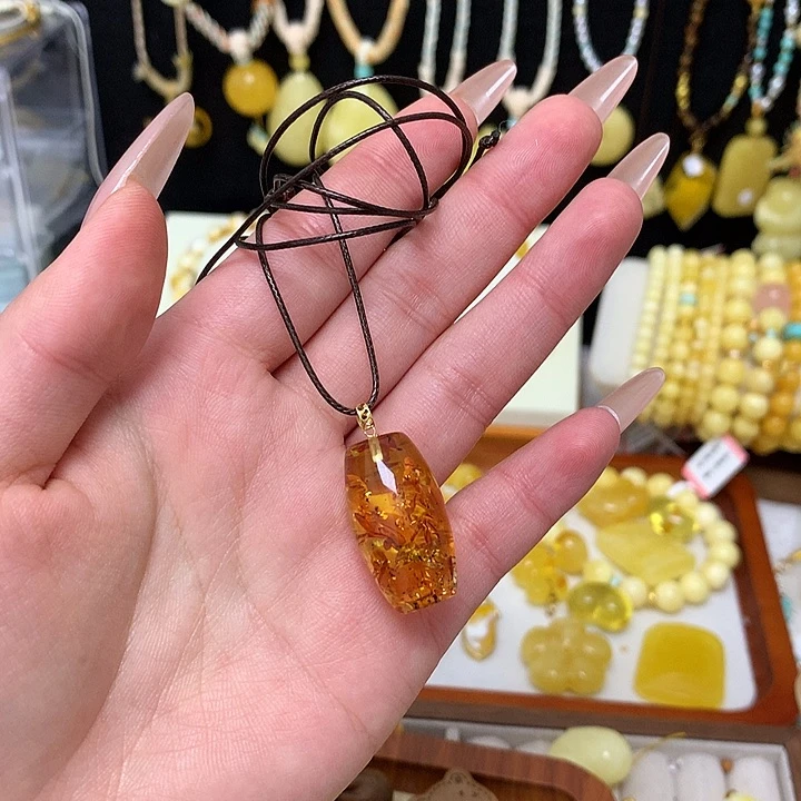 手链蜜蜡未镶嵌花珀吊坠