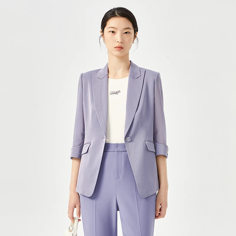 NAERSI/娜尔思商场同款时尚七分袖西装25夏通勤短外套NA02667W0