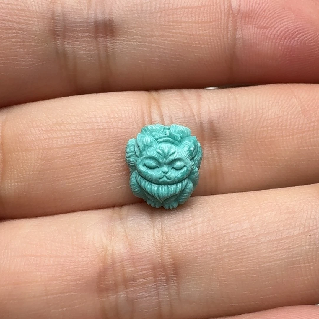 绿松石未镶嵌九尾狐