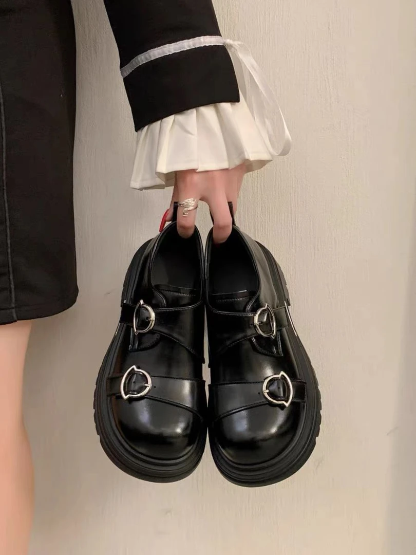 【SiSi】新疆包邮乐福鞋2025年新款厚底复古百搭英伦风玛丽珍洛丽塔