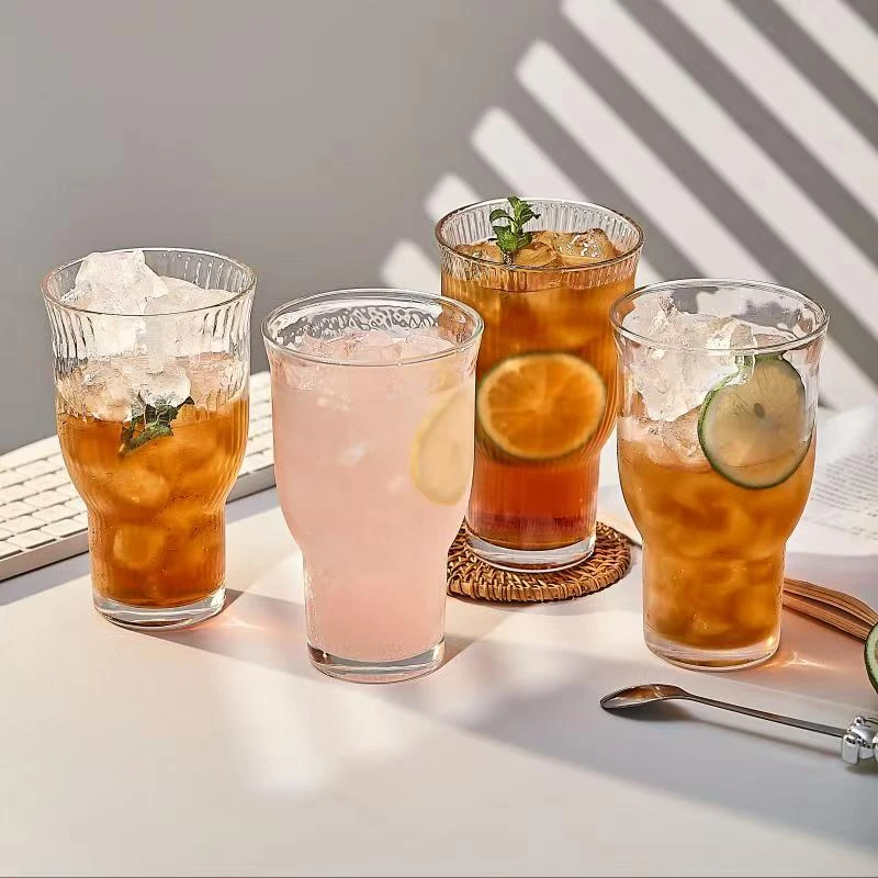 【9点9发6只】ins风网红宽口玻璃杯果汁杯冰美式咖啡杯啤酒杯饮品杯