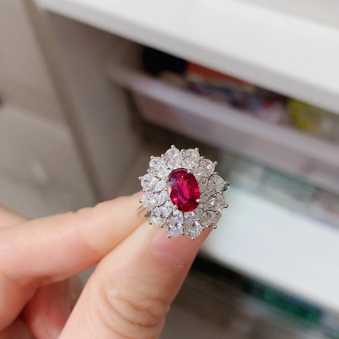 碧玺戒指银S925镶嵌戒指超美