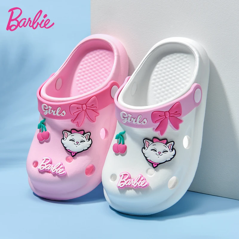 芭比童鞋女童洞洞鞋2025夏季新款儿童防滑防臭室外拖鞋软底沙滩鞋