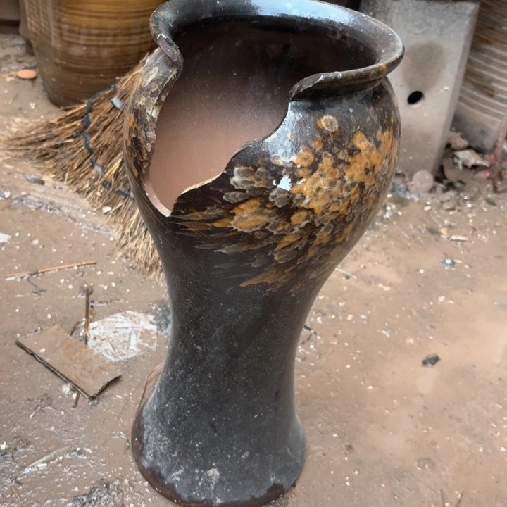 紫砂花盆微瑕17/40有孔