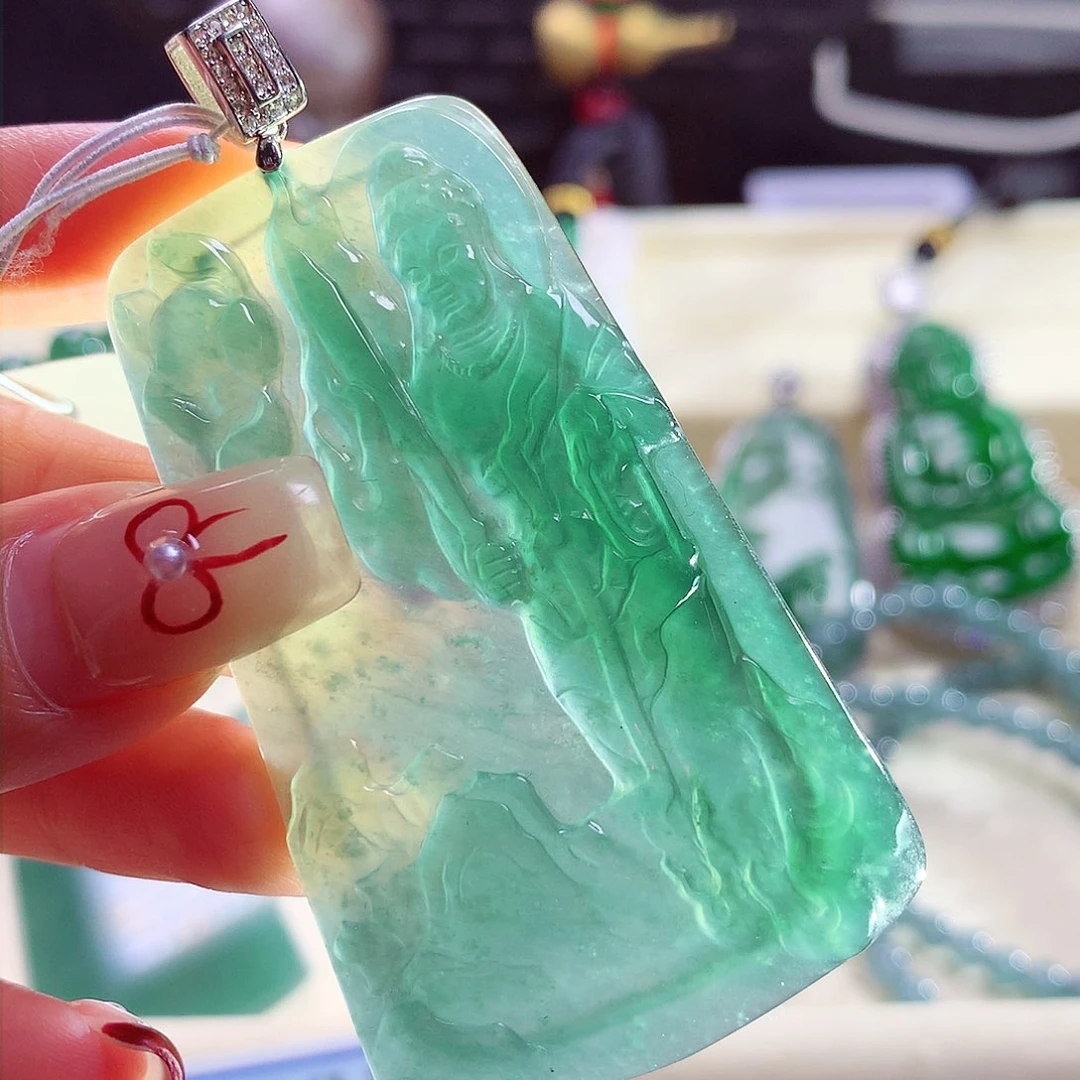 翡翠颈饰银S925镶嵌天然