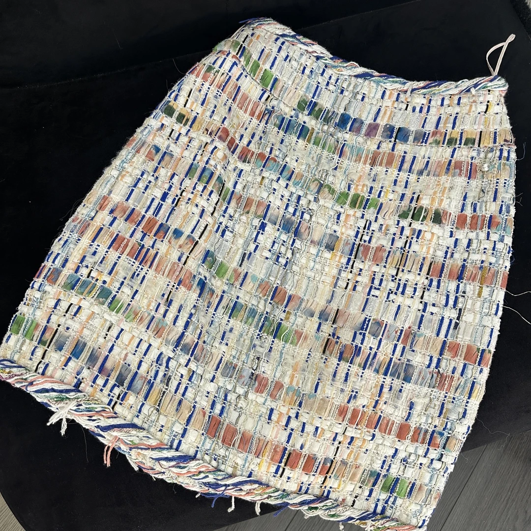 99新 Chanel/香奈儿 18S瀑布系列 粗花呢半身裙 34码