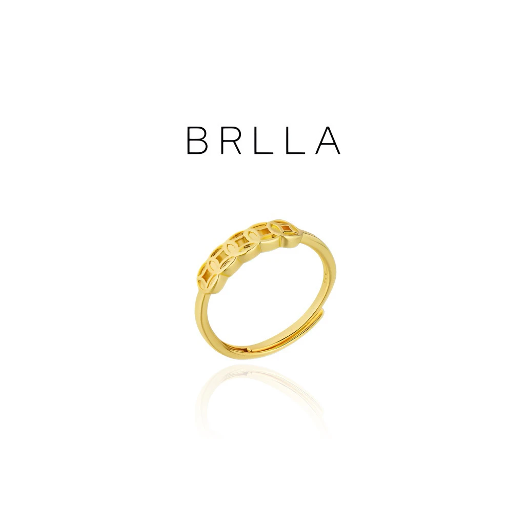 合金戒指 【五福铜钱】可调节简约小众设计GP691