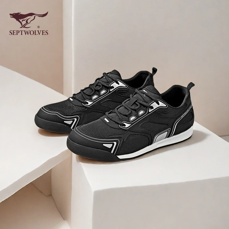 七匹狼男鞋2025春夏季透气网面运动休闲鞋阿甘鞋小白鞋男板鞋0979