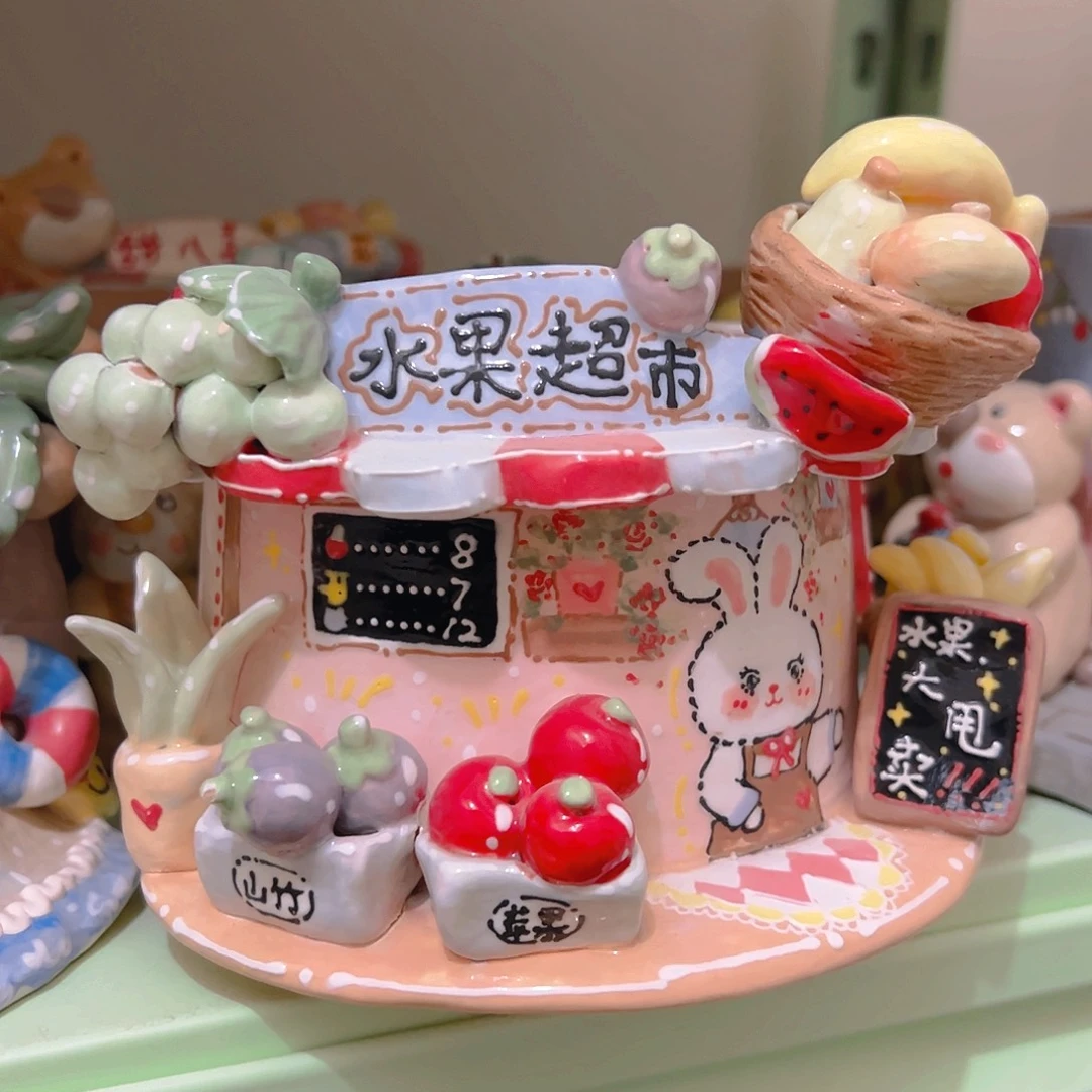 水果超市福福微瑕纯手工多肉花盆