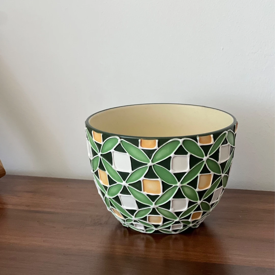 兮陶 复古绿 满花杯（容量：240ml） 004-杯