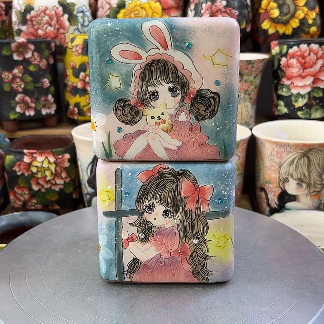 景德镇陶瓷花盆@*色