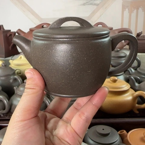 紫砂茶壶梨皮天青220cc