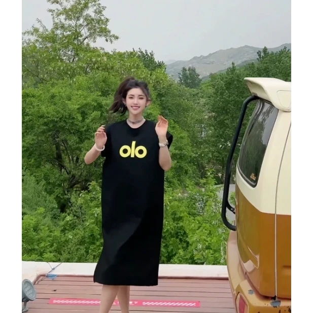 不挑1351款-欧货慵懒百搭圆领长款连衣裙zz