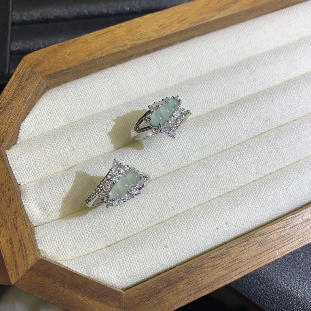 妞妞珠宝-翡翠豆子戒指百搭高端精致轻奢时尚气质多样性发货一件