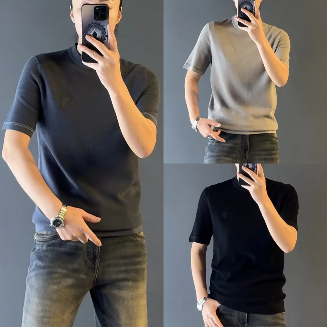 福利款/缇瑞男士针织羊毛短袖24742时尚针织羊毛短袖