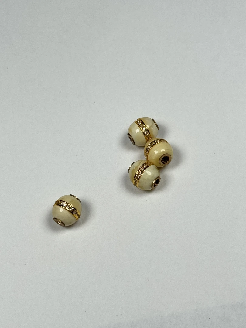 蜜蜡白蜡可拆卸汉堡珠8mm文玩手串珠串配饰