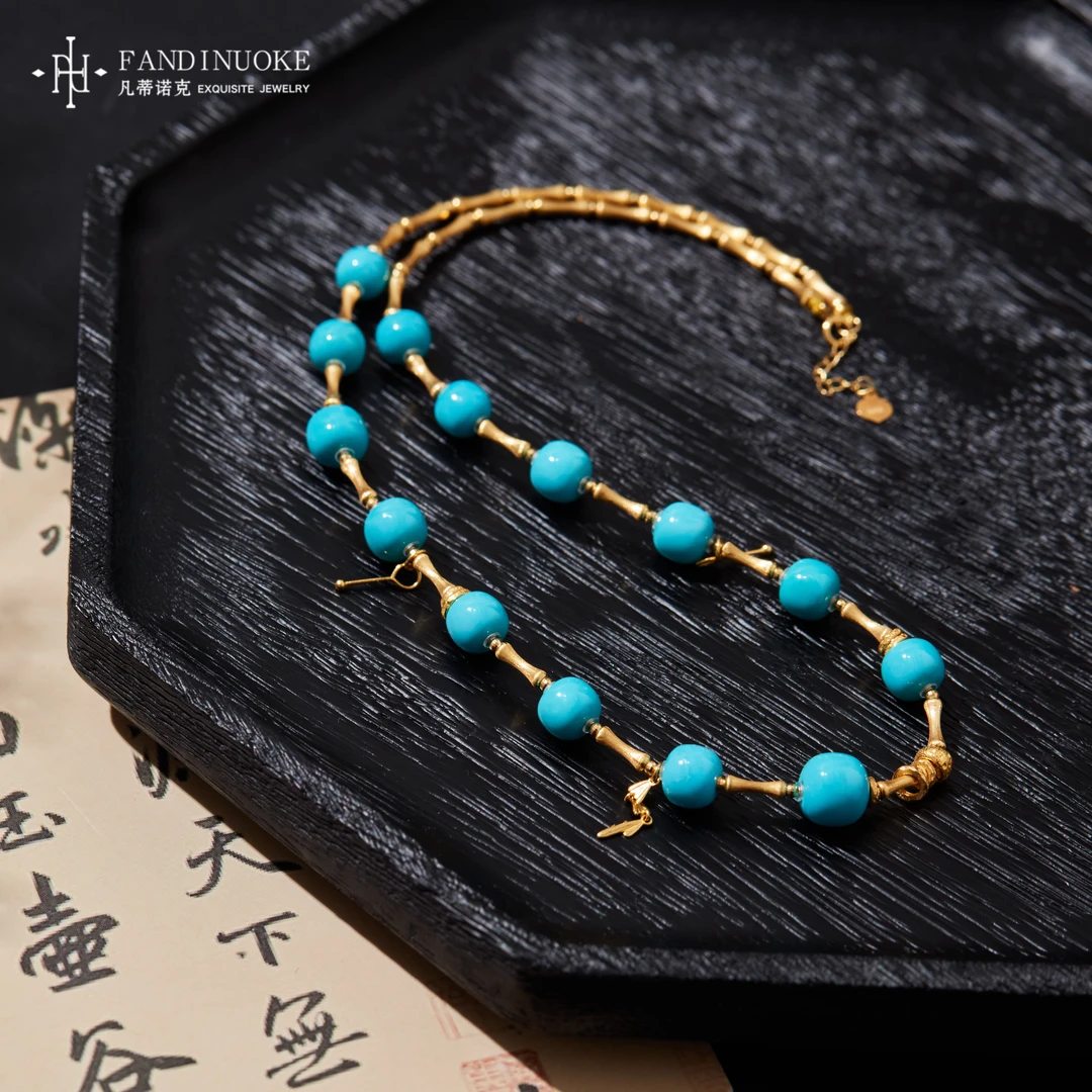 【加加专属】 18K金绿松项链多样性发一#XYGD308148-A