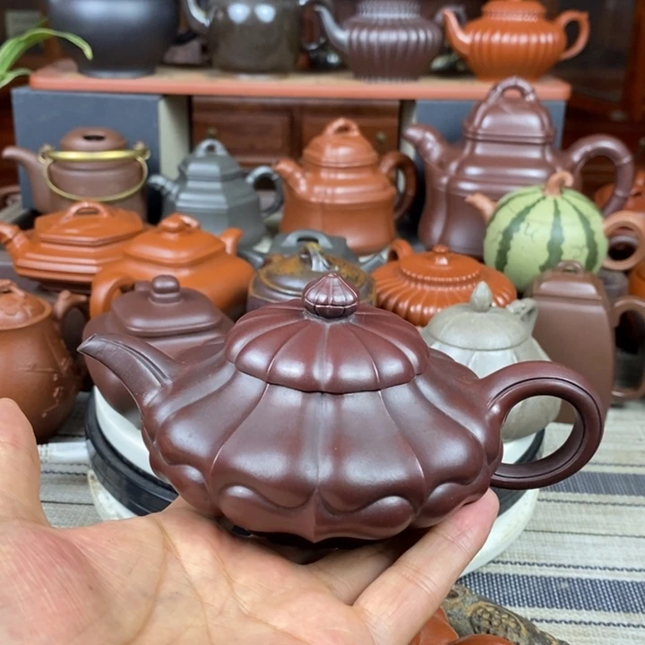 茶壶紫砂合菱260cc原矿一厂老紫泥还原烧特价