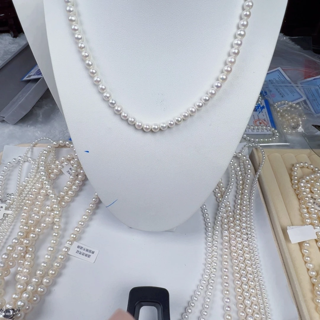 用***9银S925镶嵌项链淡水珍珠